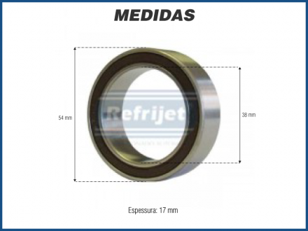 Componentes ROLAMENTO POLIA COMPRESSOR DENSO 10P08E 38X54X17 MM Imagem 1
