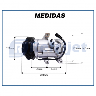Compressores COMPRESSOR MODELO FOMOCO FORD RANGER GASOLINA/FLEX 2.5 2013> Imagem 7