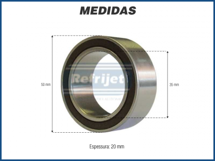 Componentes ROLAMENTO POLIA COMPRESSOR DELPHI CVC 35X50X20 Imagem 1