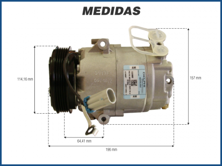 Compressores COMPRESSOR DELPHI - CHEVROLET CELTA / PRISMA 1.0 / 1.4 - 2012>2015 Imagem 3 Compressores COMPRESSOR DELPHI - CHEVROLET CELTA / PRISMA 1.0 / 1.4 - 2012>2015 Imagem 3