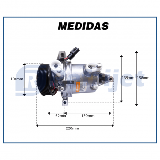 Compressores COMPRESSOR CALSONIC KANSEI NISSAN KICKS 1.6 2016>2020 / RENAULT DUSTER/OROCH/FLUENCE/SANDERO 1.6 2015>2017 CAPTUR 17>20 Imagem 7