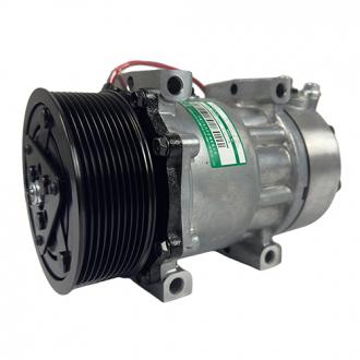 Compressores COMPRESSOR SANDEN REFRIJET 7H15 (8275/8295) 10PK 120MM 24V 4 FUROS PASSANTES R134A CAMINHÃO SCANIA 2013> SÉRIE 5 PGR Imagem 1