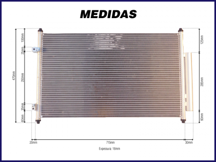 Condensadores CONDENSADOR HONDA HRV 2015 À 2021 FLUXO PARALELO OEM: 80100T7TM01 Imagem 1