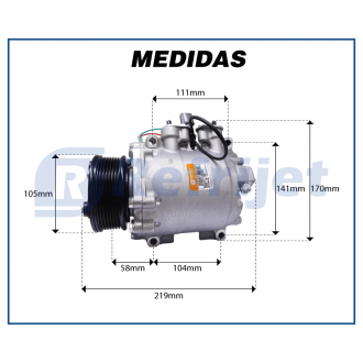 Compressores COMPRESSOR HONDA CRV 2.0 2002>2007 Imagem 7