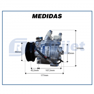 Compressores COMPRESSOR CHEVROLET ONIX / COBALT / SONIC LTZ 1.8 / SPIN 1.8 PV5 PALHETA Imagem 7