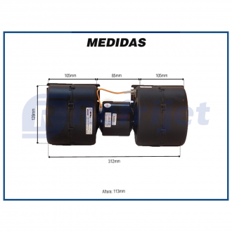 Motores MOTOR SPAL COM CARACOL 008-A45 / B-02 12V 3 VEL 2 TURBINAS Imagem 4