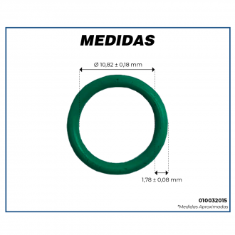 Conexões ANEL BORRACHA O'RING #8 R-134 A VERDE Imagem 1