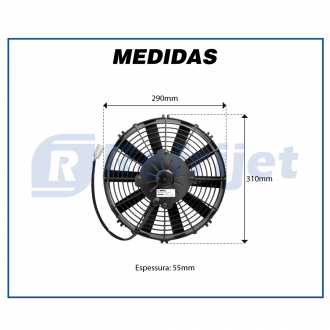Eletroventiladores ELETROVENTILADOR SPAL 11 24V VA09-BP50 / C 27A Imagem 2