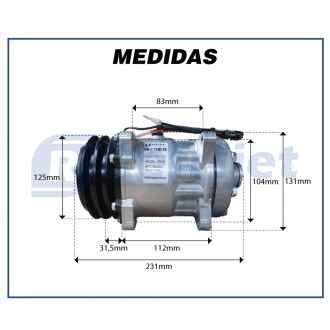 Compressores COMPRESSOR 7H15 FLEX 2A 12V R134A 125MM 4860 Imagem 7