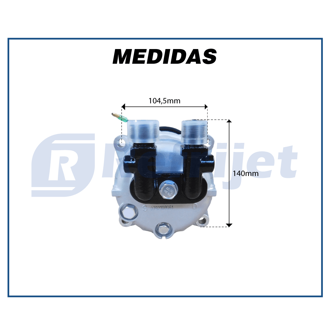 COMPRESSOR TM-16HD 46015 24V 8 ORELHAS R-134A 2A Refrijet Ar ...