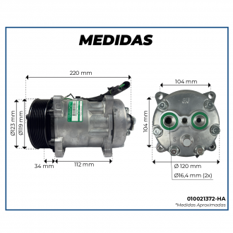 Compressores COMPRESSOR SANDEN REFRIJET 7H15 FLEX (4866) 8PK 123MM 24V 8 ORELHAS R134A Imagem 7