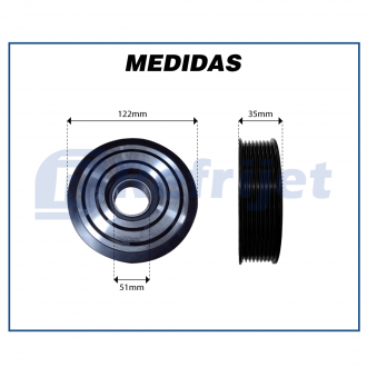Componentes CONJUNTO DE EMBREAGEM DO COMPRESSOR SANDEN 7H15/ 5H15/ SE507 24 VOLTS POLIA 8PK 119MM Imagem 11