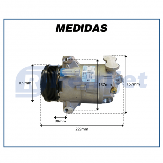 Compressores COMPRESSOR DELPHI - CHEVROLET S10 / BLAZER 2.4 / 2.5 / 2.8 FLEX-DIESEL - 1996>2012 Imagem 4