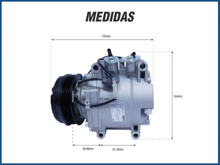 Compressores COMPRESSOR MAHLE - HONDA FIT 1.4 8V/ 1.5 16V 2003>2008 GASOLINA/FLEX 5PK TRSA09 Imagem 5