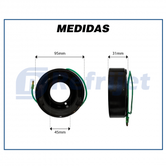 Componentes CONJUNTO DE EMBREAGEM DO COMPRESSOR SANDEN 7H15/ 5H15/ SE507 24 VOLTS POLIA 8PK 119MM Imagem 12