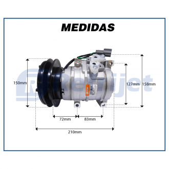 Compressores COMP. 10S15C MAQUINA KOMATSU D61/ D475/ D155/ PC350/ PC600 24 VOLTS Imagem 7