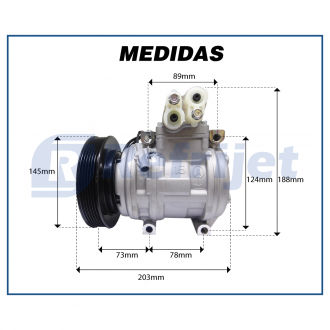 Compressores COMPRESSOR TOYOTA COROLLA MAIO 2002>2007 10P15C R134A POLIA 6PK Imagem 7