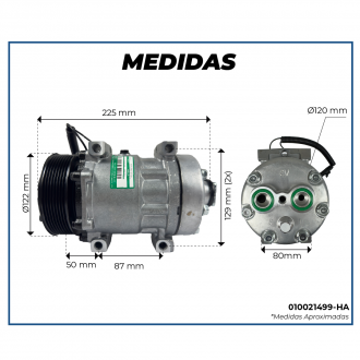 Compressores COMPRESSOR SANDEN REFRIJET 7H15 FLEX (4420) 8PK 123MM 12V 4 FUROS PASSANTE R134A Imagem 7