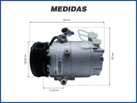 Compressores COMPRESSOR VALEO - FIAT DOBLO 1.8/ PALIO WEEKEND 1.8/ STILO 1.8 2002>2009 CHEVROLET CORSA 1.0/1.6/1.8/ MERIVA 1.8/ MONTANA 1.8 2002>2009 Imagem 4