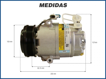 Compressores COMPRESSOR DELPHI - FIAT DOBLO 1.8/ PALIO WEEKEND 1.8/ STILO 1.8 2002>2009 CHEVROLET CORSA 1.0/1.6/1.8/ MERIVA 1.8/ MONTANA 1.8 2002>2009 Imagem 4