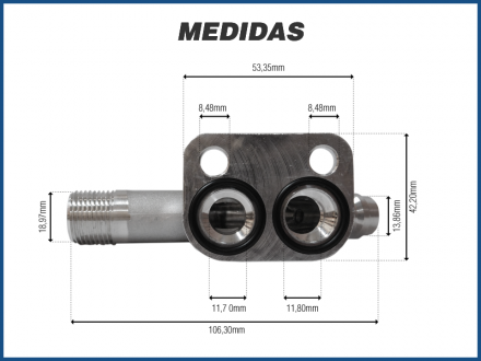 Filtros e Válvulas VÁLVULA DE DESCARGA COM VALVULA DE SERVIÇO COMPRESSOR DENSO 10P15 UNIVERSAL Imagem 4