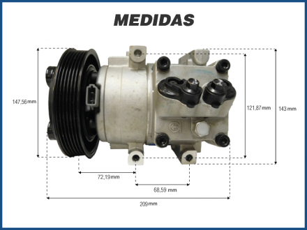 Compressores COMPRESSOR VISTEON - FORD FIESTA - 2004>2012 / ECOSPORT 2.0 - 2006>2014 Imagem 4 Compressores COMPRESSOR VISTEON - FORD FIESTA - 2004>2012 / ECOSPORT 2.0 - 2006>2014 Imagem 4
