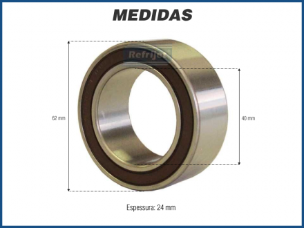Componentes ROLAMENTO POLIA COMPRESSOR SD508 / 6P148 40X62X24 MM Imagem 1