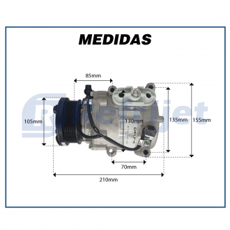Compressores COMPRESSOR DELPHI FORD FOCUS 1.8/2.0 MOTOR ZETEC POLIA 6PK 96MM Imagem 5